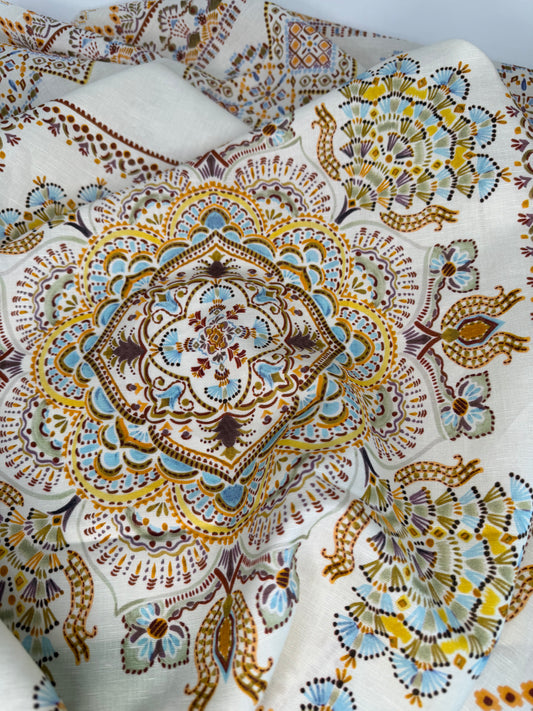 Etro Patterned Linen Fabric