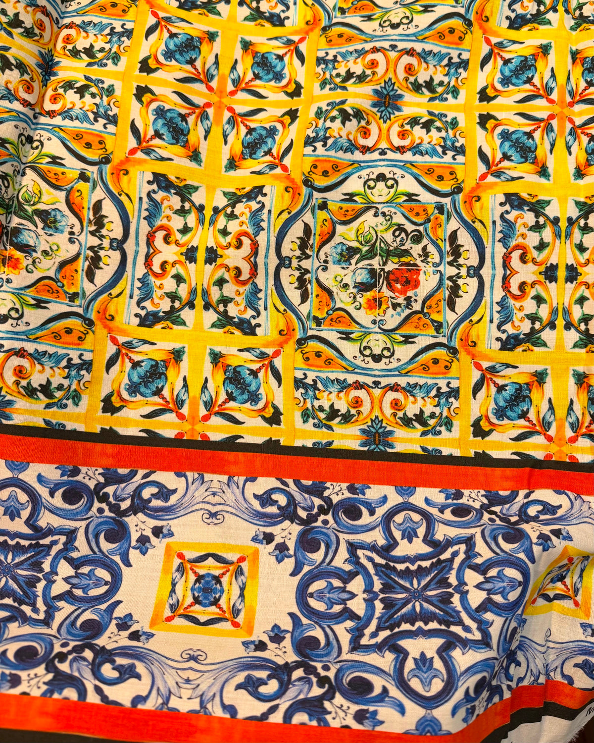 Dolce & Gabbana Yellow Sicilian Majolica Linen