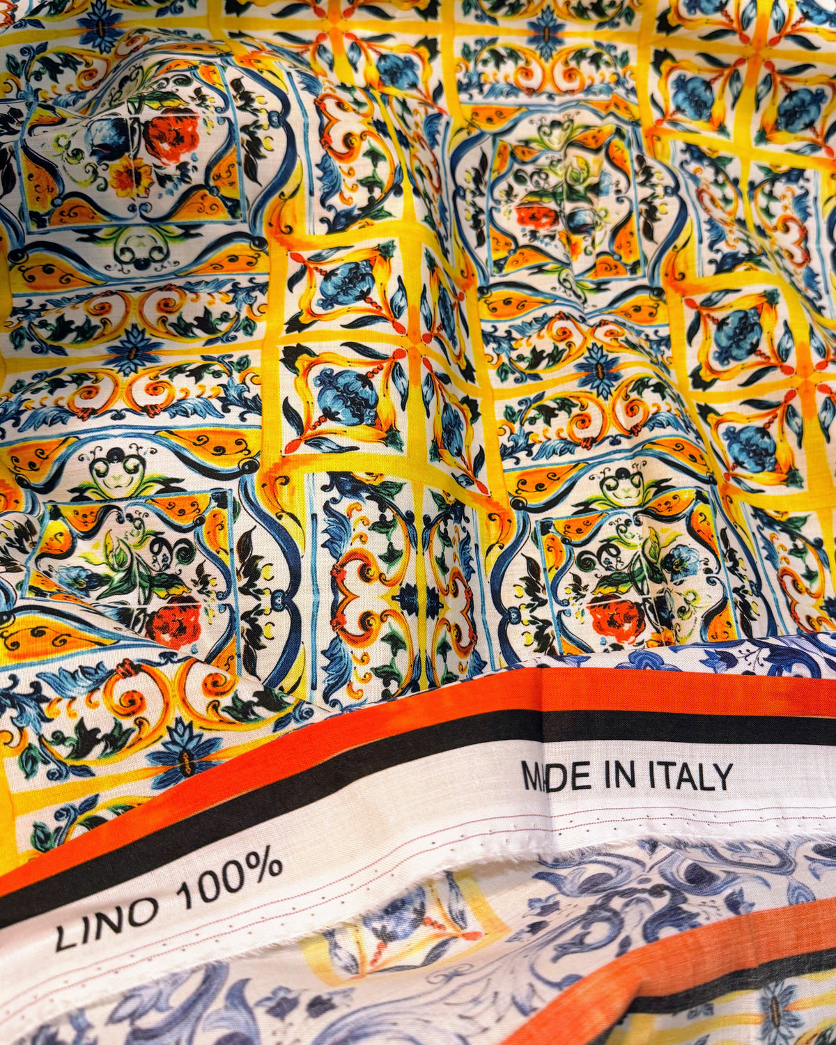 Dolce & Gabbana Yellow Sicilian Majolica Linen